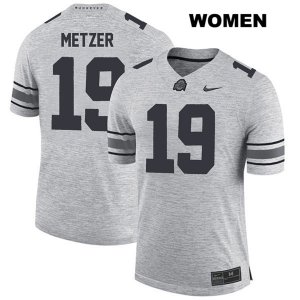 Women's NCAA Ohio State Buckeyes Jake Metzer #19 College Stitched Authentic Nike Gray Football Jersey DJ20R13PN